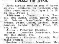 Libération de la 61/2C fin avril 1963 (1ère classe à refaire 18 mois). La 61/2C, les meilleurs ! Les footballeurs, sauf Gondet, et les rugbymen n'étaient pas dans l'infanterie mais dans l'aviation.
